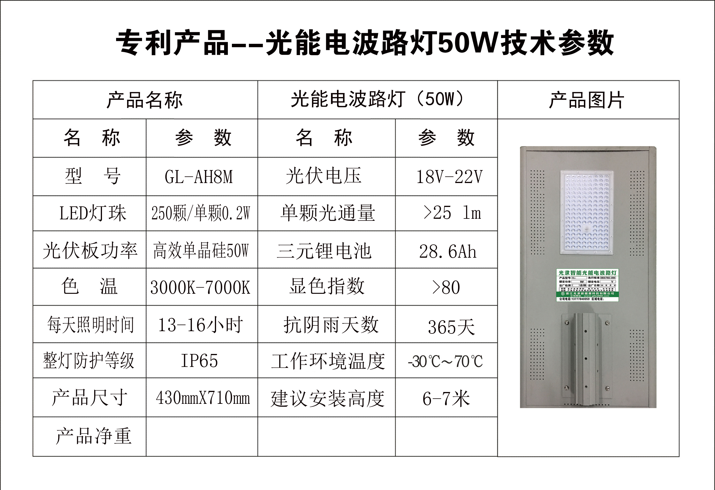 專利產品--光能電波路燈50W（杭州區域產品）
